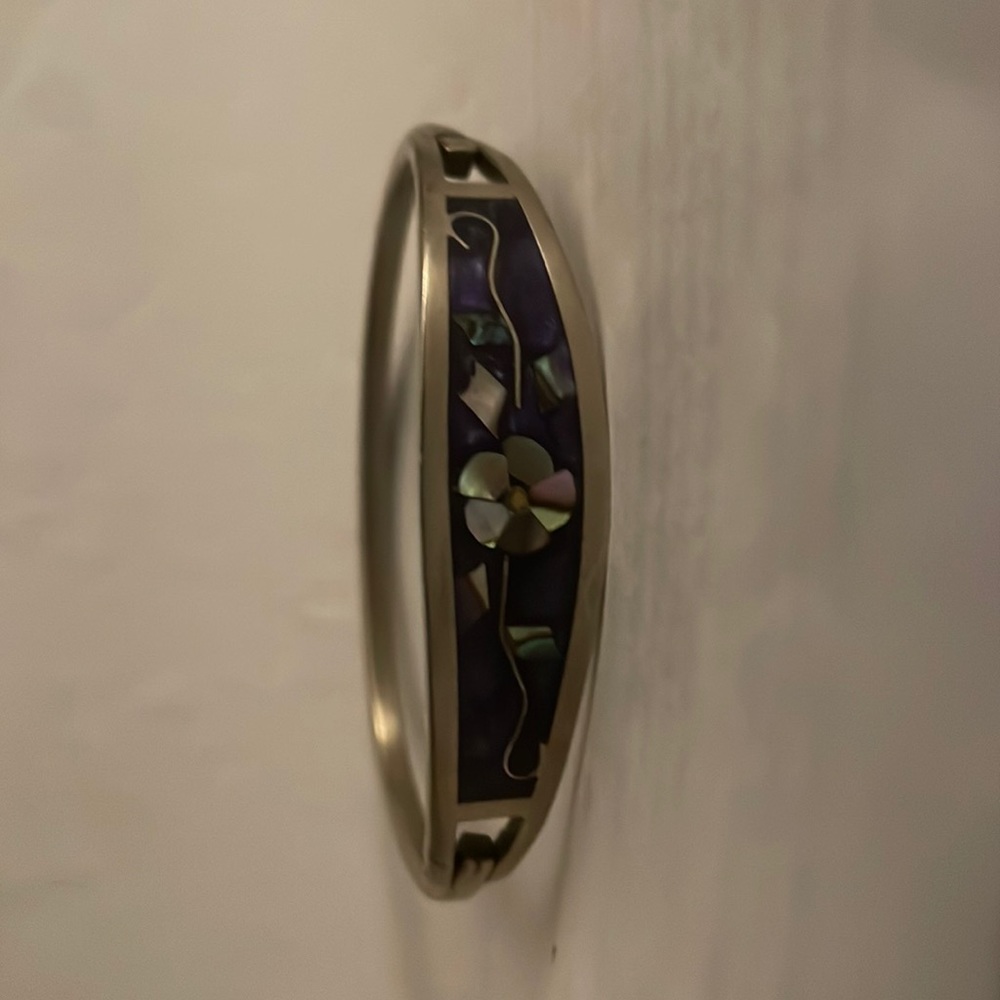 Vintage Alpaca Mexico inlay bracelet